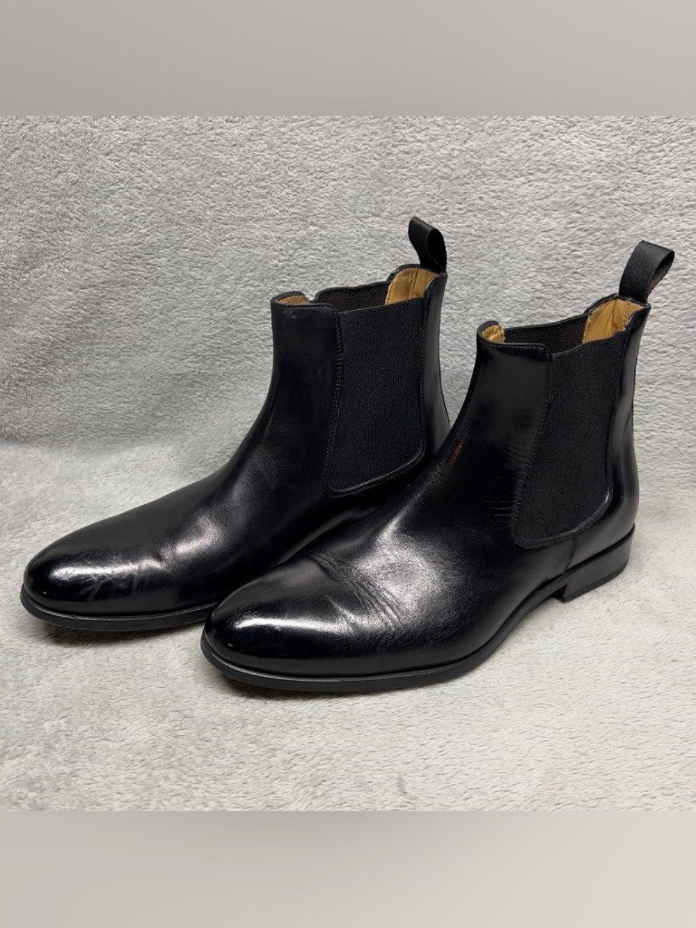 Ace Marks Chelsea Boots Troy Men's Size‎ 8D Black Antique Made in Italy